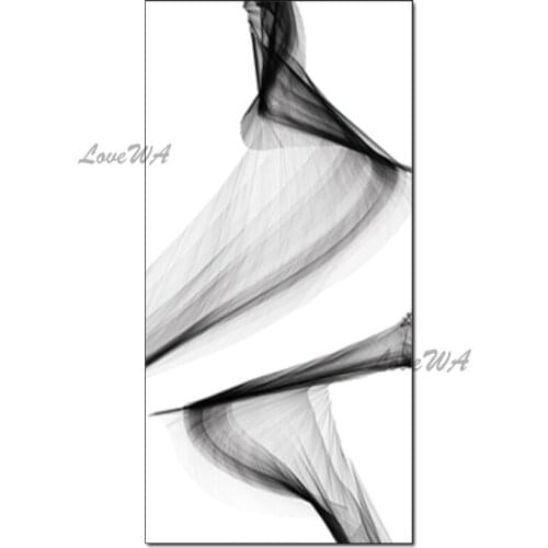 100% Hand-painted Abstract Black And White Design Oil Painting Christmas Gift Wall Canvas Art Picture For Living Room Decor