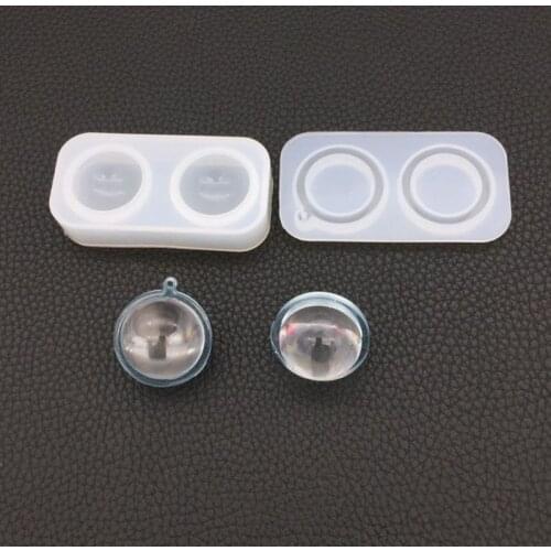 2 Pcs/Set Silicone Mold DIY Jewelry Making Pendant Universe Round Ball Epoxy Resin Crafts Gifts Handmade Tools Crystal Mirror