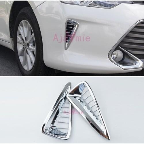 2015 2016 2017 Front Fog Lamp Cover Light Trims Panel Overlay Frame Chrome Car Styling For Toyota Camry Accessories