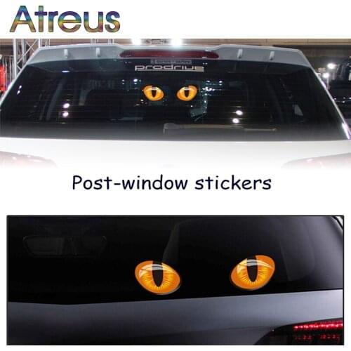 Atreus 3D Cat Eyes Car Stickers Truck Head Rearview Mirror Window stickers for Mazda 6 CX-5 BMW E46 Mini Cooper Audi A4 Ford
