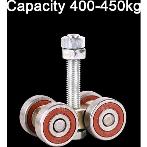4PCS Heavy-Duty Industrial Warehouse Sliding Door Hanging Wheel Plant Orbital Track Bearing 400-450KG Hanging Pulley GF208