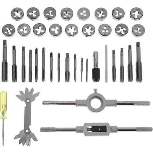 40pcs/set Adjustable inch Tap Die Set , inch T-Handle Wrench Screw Pitch Gauge set