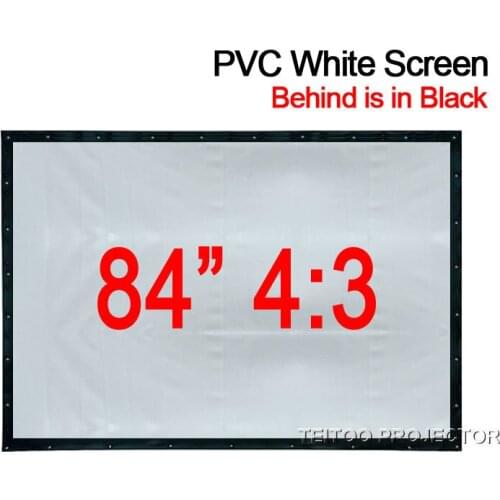 84 inches 4:3 Portable PVC Soft White-Black Projection Screen Curtain Film for Multimedia Home Theater mobile Video Projector