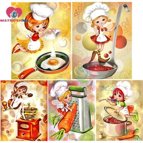 Diy pictures by numbers diamond painting full square cartoon girl diamond painting kitchen accessories diamond embroidery wolves