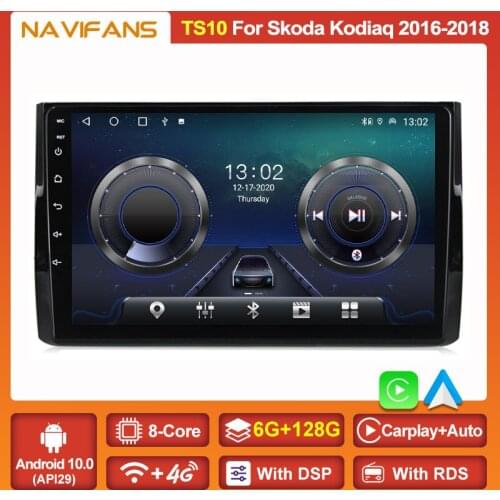 6G+128G Android 11 IPS Screen Car Radio Multimedia For Skoda Kodiaq 2016 2017 2018 2019 2020 DVD Player Auto Carplay DSP RDS FM