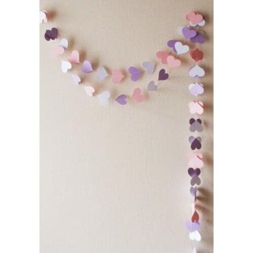 White Pink Lilac heart paper 10ft banners, Wedding garland, Beby shower decor,bridal shower,girl birthday party