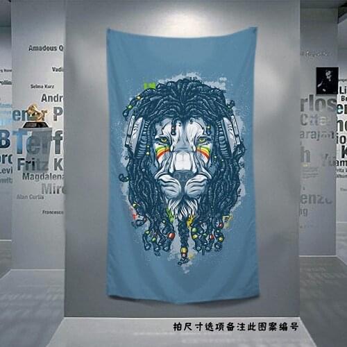 Bob Marley Jamaican Reggae Rock Music Flag Banner Cloth Art Retro Poster Tapestry Wall Sticker Hanging Painting Home Decoration