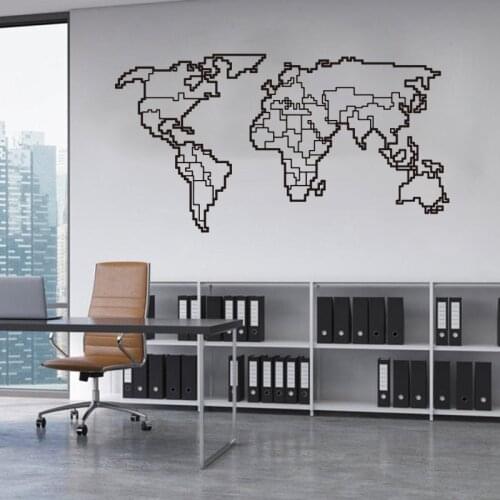 Large Mosaic World Map Wall Sticker Office Classroom Study Worldmap Globa Earth Wall Decal Bedroom Vinyl Home Decor