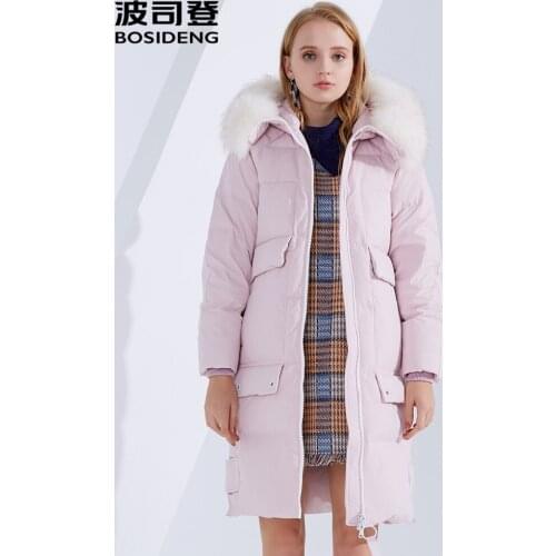 BOSIDENG women new down jacket thicken down coat hooded waterproof outwear high quality for Winter B80141542DS