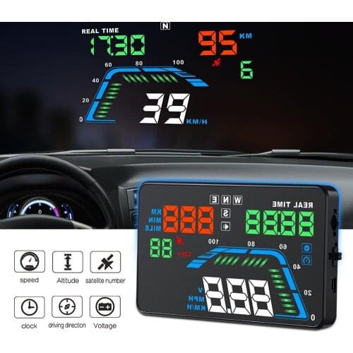 OHANEE hud display car Q7 gps speedometer car for mirror hud Car Bike Motorcycle Auto Accessories Windshield Projector Alarm