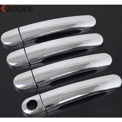 For Skoda Fabia 2008 2009 2010 2011 2012 ABS Chrome Side Door Handle Cover Trim Frame Car Sticker Exterior Accessories