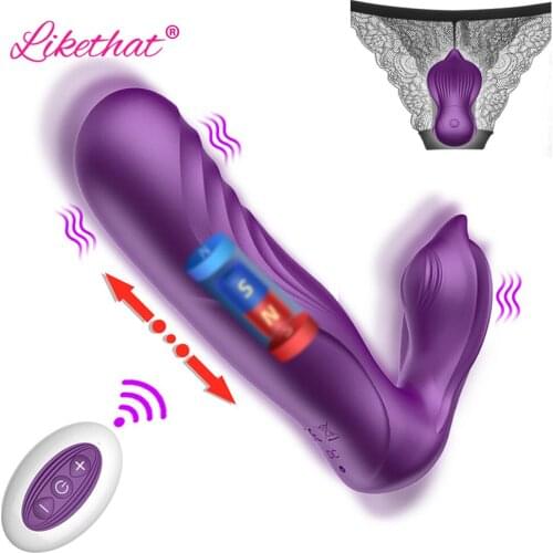 Thrusting Wearable Vibrator for Women Orgasm Masturbator Pulsating Dildo Vibrator Remote Control Anal Sex Toys for Women