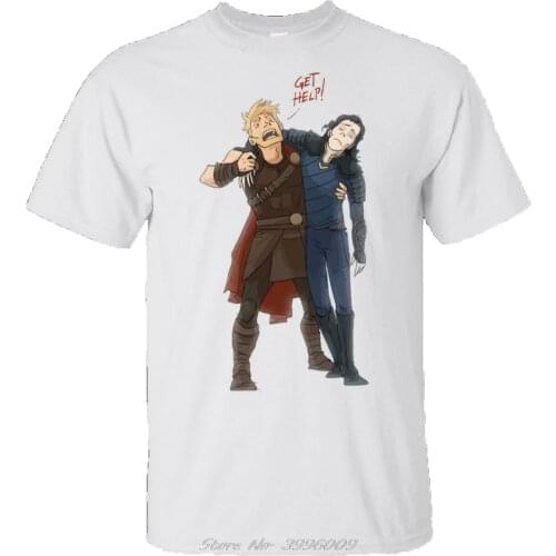 Avenger Endgame T-Shirt Thor and Loki Get Help Game Cute Mens White Stranger Things Design T Shirt New Top Tee