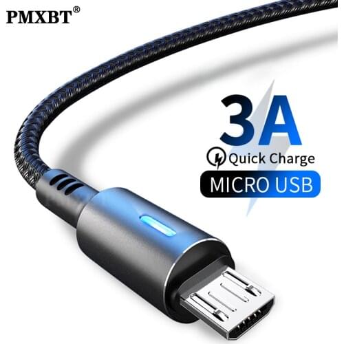 3A LED Micro USB Cable Fast Cherger Charging Data Sync Line For Xiaomi Redmi Huawei Android Mobile Phone Microusb Charge Cord 2M