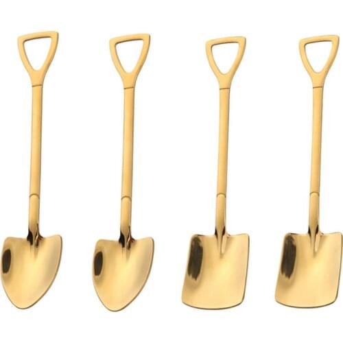 Stainless steel Coffee Spoon Shovel Set Creative Ice Cream Spoon Shovel Christmas Gift Tea spoon fork Tableware ложка лопата