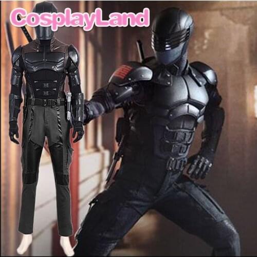 G I Joe Retaliation Snake Eyes Cosplay Costume Halloween Outfit For Adult Men Retaliation Black Suit Fancy Superhero Helmet