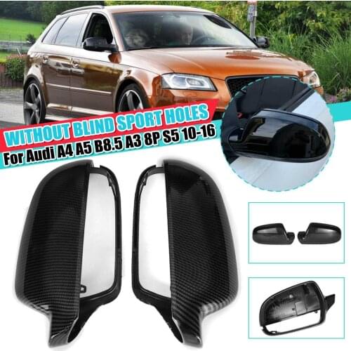 For Audi A4 A5 B8.5 A3 8P S5 RS5 RS4 2010-2016 Rearview Wing Mirror Cover Cap Left Right Gloss Bright Black Exterior Parts