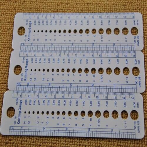 1 Pc 2-10mm Sew Ruler Tools Knitting Needle Gauge Inch cm Ruler Tool (US UK Canada Sizes)