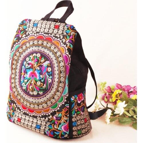 Longmiao Women's Backpacks With Embroidery