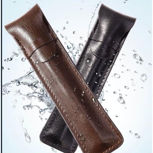 1PC PU Leather Mini Pen Bag Eco-friendly Pencil Case Portable Notebook Journal Pen Holder Office Stationery