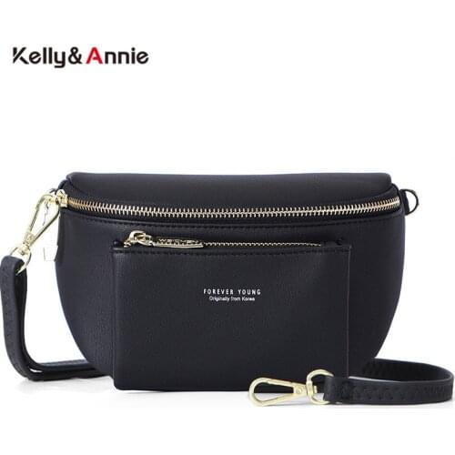 Multi-functiona Women Fanny Pack Ladies Messenger Shoulder Chest Bag Female Fashion Soft Leather Waist Bag Womens Bum Pochete