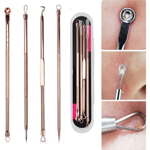 4 5 Pcs Stainless Steel Blackhead Remover Tool Kit Face Massage Whitehead Pimple Spot Comedone Acne Extractor Face Massager