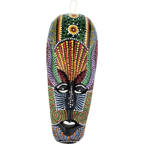 Handmade Vintage African Resin Face Wall Hanging Colorful Murals Design