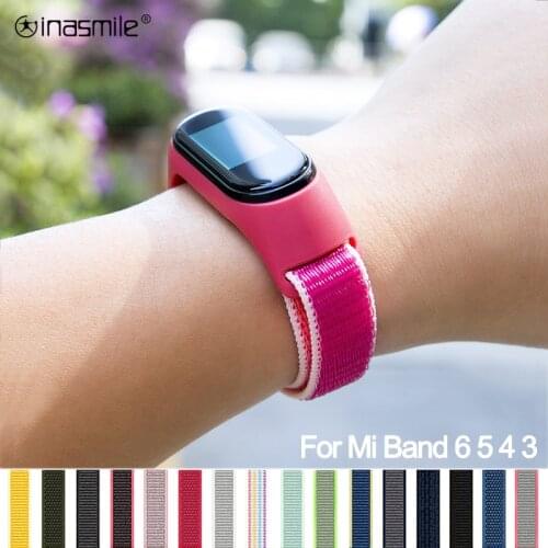 Nylon loop Bracelet for miband 5 6 Strap watch Belt pulsera correa for Miband strap Wristband for xiaomi Mi band 4 3 Bracelet
