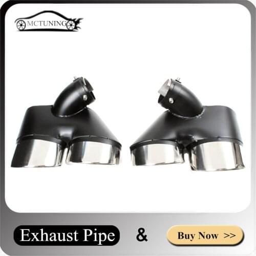 One Pair Black Stainless Steel Muffler Tip For Me-rcedes B-enz W211 E240 E260 E280 Car Rear End Tailpipe Exhaust Pipe