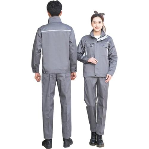 100%Cotton Work Uniforms Men Women Long Sleeve Work Clothing Suit Workshop Jacket Pants Safety Reflective Auto Repair Coveralls