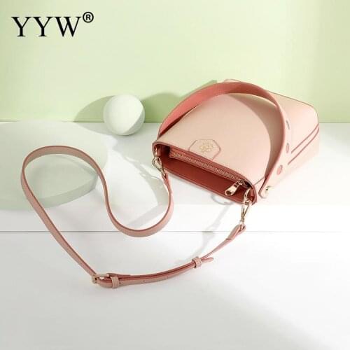 Pink One-Shoulder Messenger Bag Pink Large-Capacity Versatile Portable Fashion All-Match Bucket Bag For Woman Daily Wear
