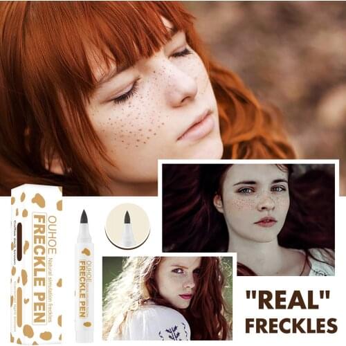 2 Color Freckle Pen Lifelike Soft Waterproof Dot Spot Pen Fine Depiction Natural Freckle Face Contouring Makeup Tools