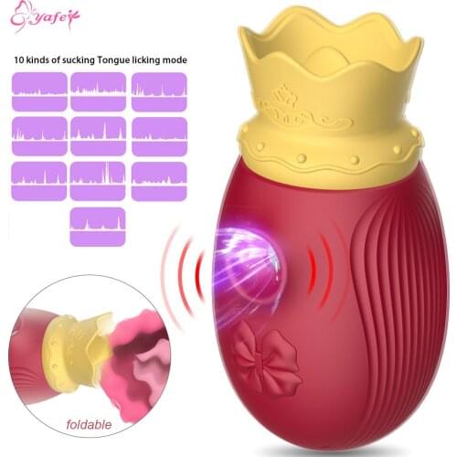 Foldable Sucking Vibrator crown-shape Licking Oral Clitoris Tongue Sex Toys For Women Clitoris Stimulator G-spot Pussy Adult Toy
