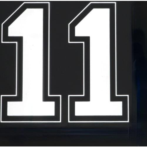 Sports Basketball Number 11 Decal Car Sticker Vinyl Black/Silver Letters Windshield Cover Scratches Waterproof Decor Stickers