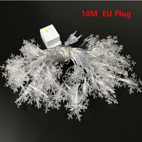10m LED snowflake string full of stars room decoration lights Christmas neon plug the small lights AC110V-240V