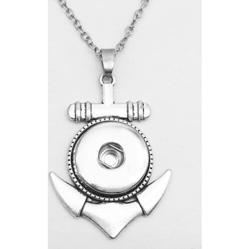 Anchor hope snap button necklace NX1010 (fit 18mm 20mm snaps) BOBOSGIRL