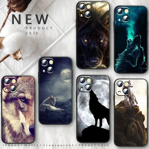 For iPhone 12 11 Pro Max mini Cover The Wolf Animal for iPhone Max XR X 8 7 6 Plus 6S 5S SE Bright Phone Case