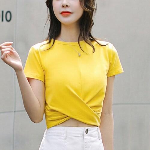 Womens Spring Summer Style Cotton Blouse Shirt Womens Elegant V-neck Solid Color O-neck Short Sleeve Temperament Tops DD8478