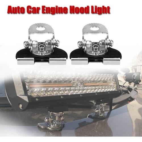1PAIR Auto Car Engine Hood led Light Mounting Bracket Auto Bonnet Cover Piller Lamp Holder Clamp Clip No Drilling SUV 4WD 4X4