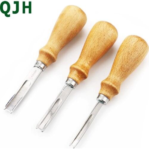 1PCS Wood Handle French Style Leathercraft Leather Edge Beveler Leather Cutting Skiving Trimming DIY Tool Leather Craft Tool