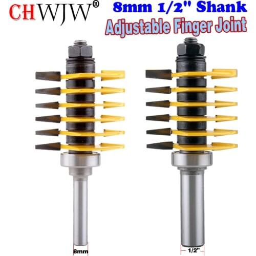1PC 8mm 1/2" Shank Brand new high quality Adjustable Finger Joint Router Bit ndustrial grade Use in router table only