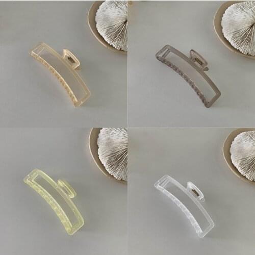 1Pc Korean Solid Hair Claws Elegant Clear Acrylic Hair Clips Hairpins Barrette Headwear for Women Girls Hair Accessories Gifts