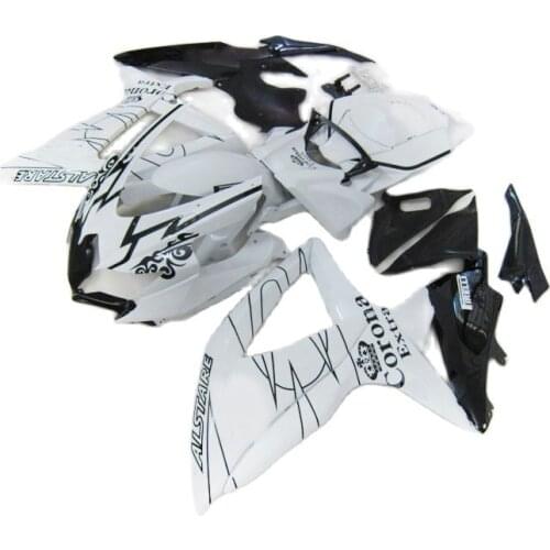 100% Fit Fairings for SUZUKI GSXR 600 750 2008 2009 2010 White Black Injection Fairing kit GSXR600 GSXR750 k8 k9 k10 PL411