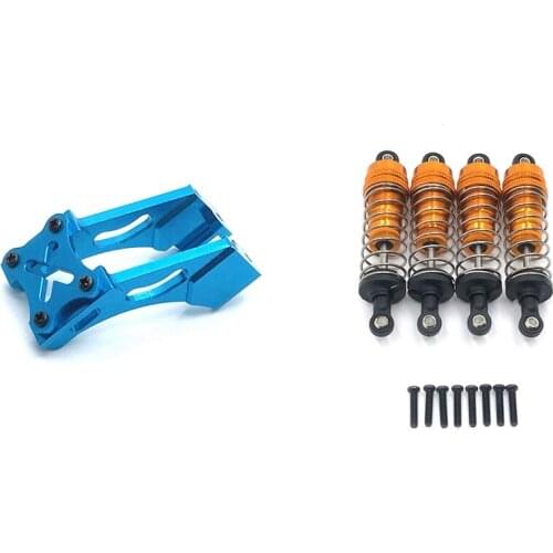 2 Set RC Car Part: 1 Set Metal Tail Fixed Parts Tail Wing Firmware Fittings Set & 1 Set Metal Shock Absorber Damper