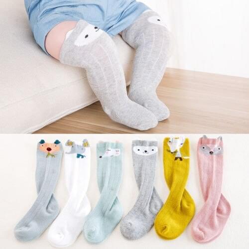 2018 Brand Toddler Baby Girl Toddler Kids Knee High Length Cotton Socks 0-3Years 6 Colour