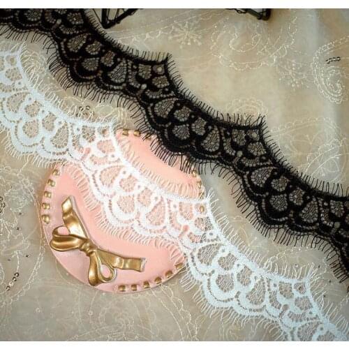 3M/lot Soft Eyelash Lace Trim Black White Dress Decoration DIY Crafts Sewing Lace Trimmings For bra lingerie Clothes
