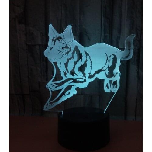 Wolf 3d Nightlight 7 Colorful Touch Remote Vision Lamp Novelty Usb Led Night Light Powerbank Kids Room Light 3d Lamp