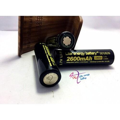 Laptop Batteries 1pc Free shipping Wholesale 100% Authentic Liter energy battery 3.7v 18650 2600mah li-ion battery