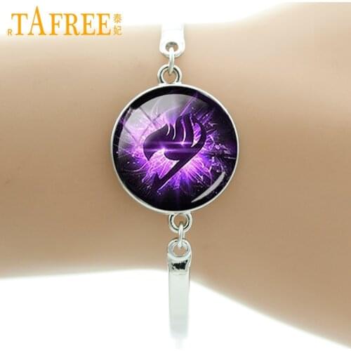 TAFREE Brand Anime Fairy Tail Guild Marks Purple Wing Bracelet Steampunk Mysteries BILL CIPHER WHEEL jewelry BA003