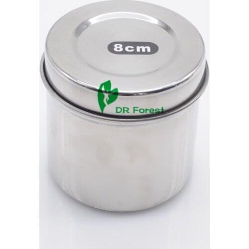 Dentist Lab 8cm Stainless Steel Cotton Ball Gauze Tampon Jar Holder Dispenser